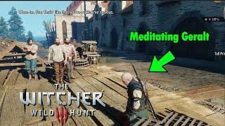 NPC Talks Sheet about Geralts Meditation in Witcher 3 Detail