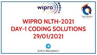 WIPRO NLTH- 2021  Day 1 29012021 CODING QUESTION SOLUTIONS #wipronlth2021