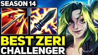 RANK 1 BEST ZERI IN THE WORLD CARRIES IN CHALLENGER  Season 14 League of Legends