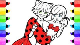 Miraculous Ladybug Coloring Pages Mermaid  How to Draw and Color Ladybug Sereia Mermaid Cat Noir