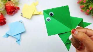 How to Make a Paper Frog  Origami Frog Making  Easy Paper Crafts Step by Step