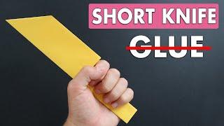 How to make a Paper Knife Short model without glue. Paper Weapon