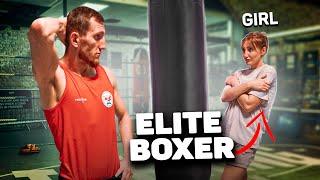 Elite BOXER GIRL pretended to be a beginner PART 3   Prank in GYM