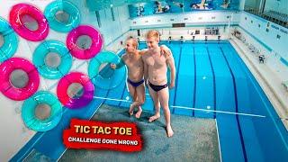 EPIC TIC TAC TOE CHALLENGE on a HUGE PLATFORM   X and O game in SWIMMING POOL