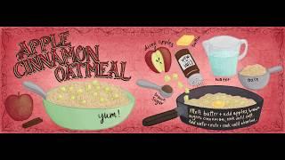 Apple Cinnamon Oatmeal Recipe Illustration Process Video