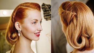 Stunning pin up hairstyle in the style of the 40s-50s  How to make a bob for long hair