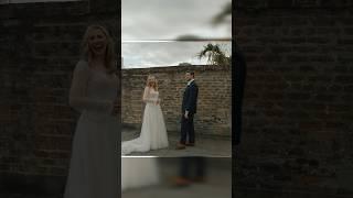 Bride and Groom’s sweet interaction at first look #wedding #firstlook #bride #groom #shorts