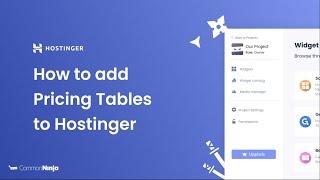 How to add Pricing Tables to Hostinger