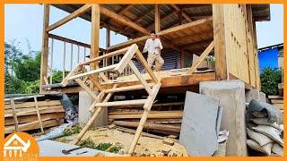 TIMELAPSE START to FINISH Alone Building wooden House  Complete Construction