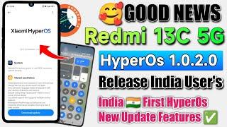 Redmi 13C 5G HyperOs 1.0.2.0 Android 14 Update Rollout  Users & New Cantrol Centre Animation