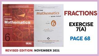 CLASS 6 SELINA MATHS - FRACTIONS EX 7A