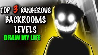 Top 3 Dangerous Backrooms Levels Explained  Draw My Life