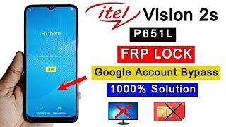 itel p651L frp bypass  vision 2s google account remove  without pc 2024