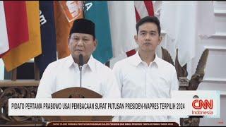 FULL Pidato Pertama Prabowo Usai Resmi Ditetapkan Jadi Presiden 2024-2029