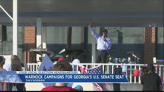 Warnock campaigns in Savannah over the weekend