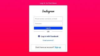 Create Instagram Login Page  Login form  UI Webpage Design  HTML & CSS