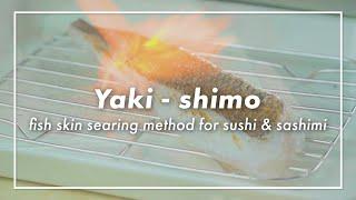 Advanced technique Yaki-shimo skin-searing method for sushi & sashimi