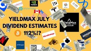 YieldMax July Dividend Estimates TSLY AMDY FBY NVDY ETC.