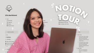 notion tour ️ how i organize my life as a college student + notion tips + free template