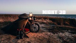 Solo Camping Beside my Motorcycle in Extreme Winds  Nature ASMR  Lakeside Camping