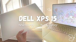 aesthetic laptop unboxing  dell xps 15 9350  my melody themed + customizing 