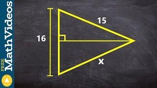 Applying the pythagorean formula to multiple triangles to find the missing length