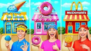 One Colored House Challenge  McDonald’s vs Ice Cream vs Donuts by Multi DO Smile