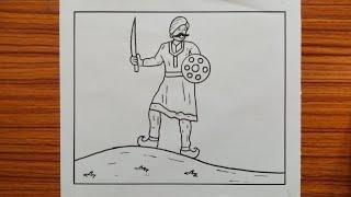 Kempegowda Drawing  How to Draw Kempegowda Full Drawing