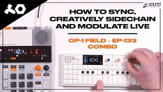 Teenage Engineering OP-1 field + EP-133 combo - how to SYNC and creatively SIDECHAIN & MODULATE live