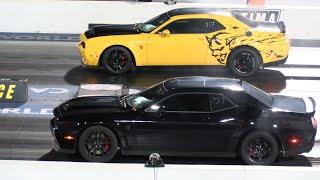 Dodge Demon vs Hellcat - muscle cars drag racing