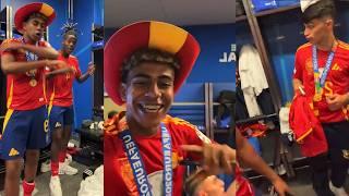 Lamine Yamal Funny Spain EURO Dressing Room Celebrations