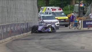 Romain Grosjean Crash - 2021 Indycar at Detroit Race 1