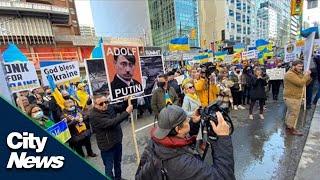 Rally for Ukraine takes over Toronto streets