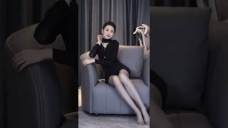 sexy Chinese girl #shorts #ai #pantyhose #legs #highheels #sexy #model #night #sister #black