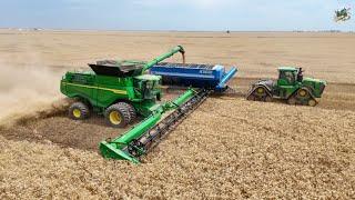 Wheat Harvest 2024 near Burlington Oklahoma  John Deere X9 Combines