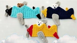 Kolay uçak figürü yapımı ️bebek örgüleri süslemesi motif magnet easy crochet