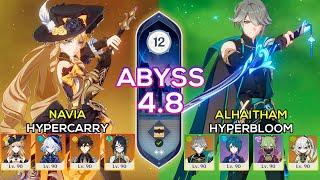 C0 Navia Hypercarry & C0 Alhaitham Hyperbloom - Spiral Abyss 4.8 - Genshin Impact