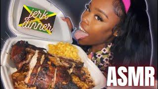 ASMR CARIBBEAN MUKBANG   eating rice + beans chicken macaroni and cheese potato  eating sounds