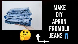 Easy way make apron from old jeans