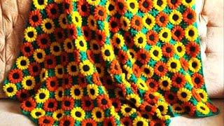 How to crochet afghan blanket with flowers