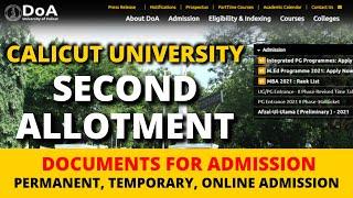 Calicut University UG Admission I List of documents produced at the time of admission