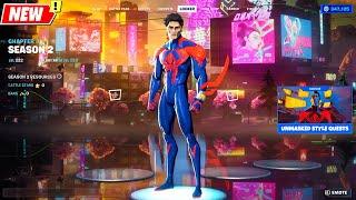 Unmasked Spider-Man 2099 in Fortnite #acrossthespiderverse