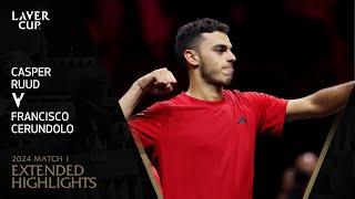 Casper Ruud v Francisco Cerundolo Extended Highlights  Laver Cup 2024 Match 1