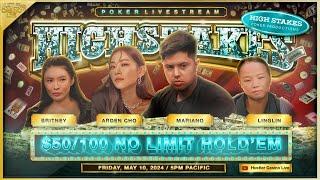 HIGH STAKES $50100 Arden Cho Linglin Britney Mariano & Dylan Flashner - Commentary by Christian
