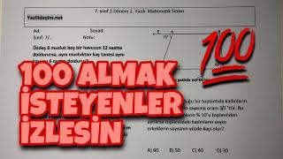 7.Sınıf Matematik 2.Dönem 2.Yazılı