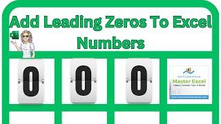 Adding Leading Zeros To Excel Is Easy  Excel Tip.