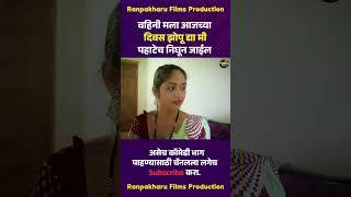 वहिनी मला आजच्या दिवस झोपू द्या मी पहाटेच निघून जाईल  #comedy #funny #marathicomedy #ranpakharufilms