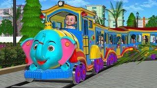 Wheels On The Train Go Round And Round - 3D Kids Songs & Nursery Rhymes for children