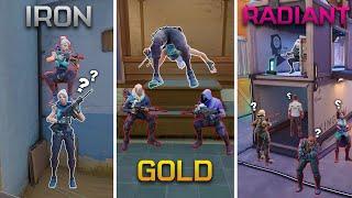 3 Levels of JETT IRON vs GOLD vs RADIANT VALORANT JETT MONTAGE