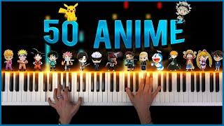 50 ANIME in 5 minutes  PIANO MEDLEY